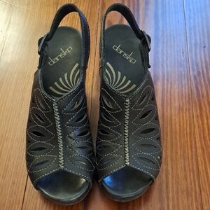 Dansko Black Women's Slingback Sandals